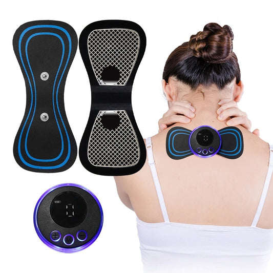 Neck Electric Massager Patch Pulse Muscle Stimulator Gel Pad Relieve Fatigue Cervical Massage Sticker 8 Modes