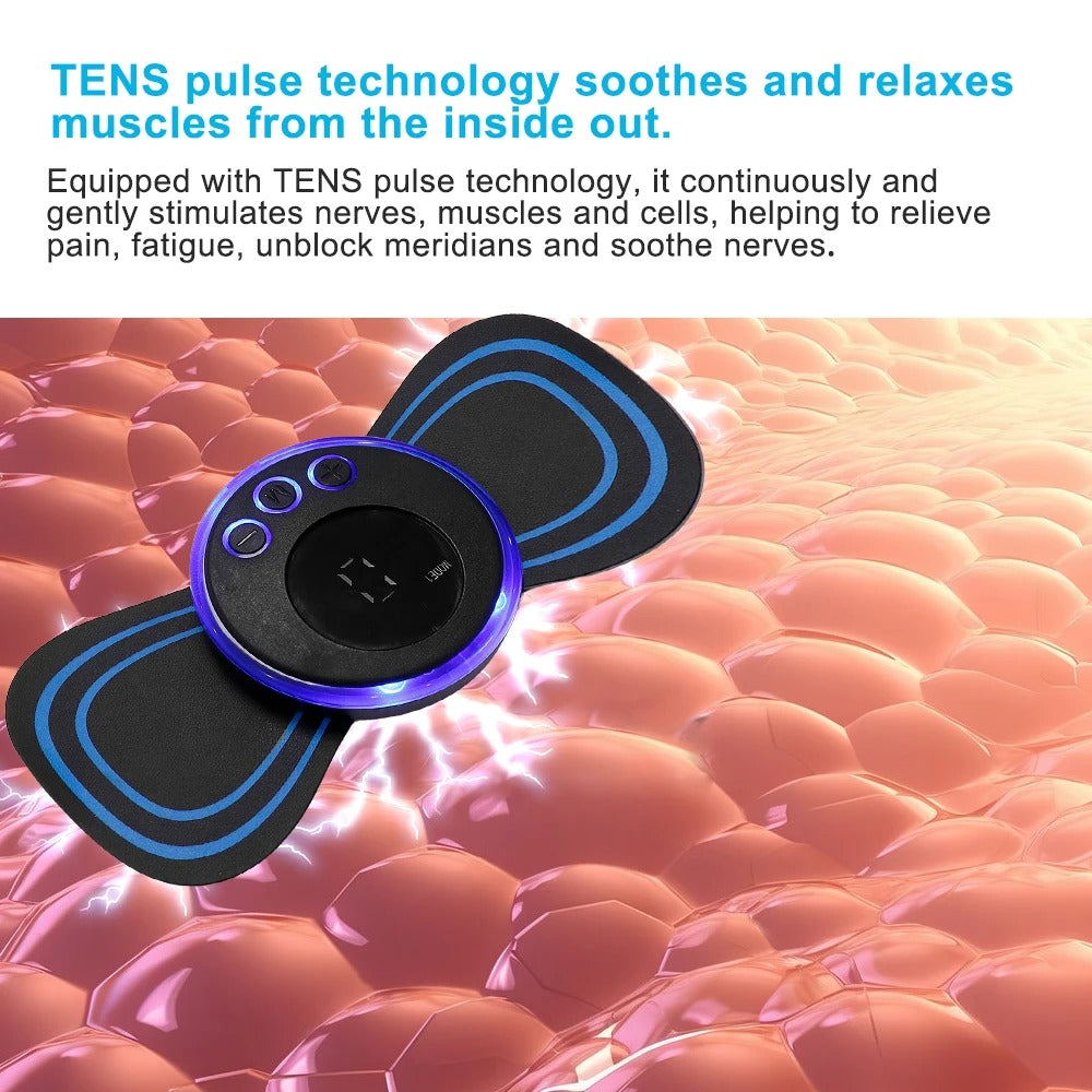 Neck Electric Massager Patch Pulse Muscle Stimulator Gel Pad Relieve Fatigue Cervical Massage Sticker 8 Modes