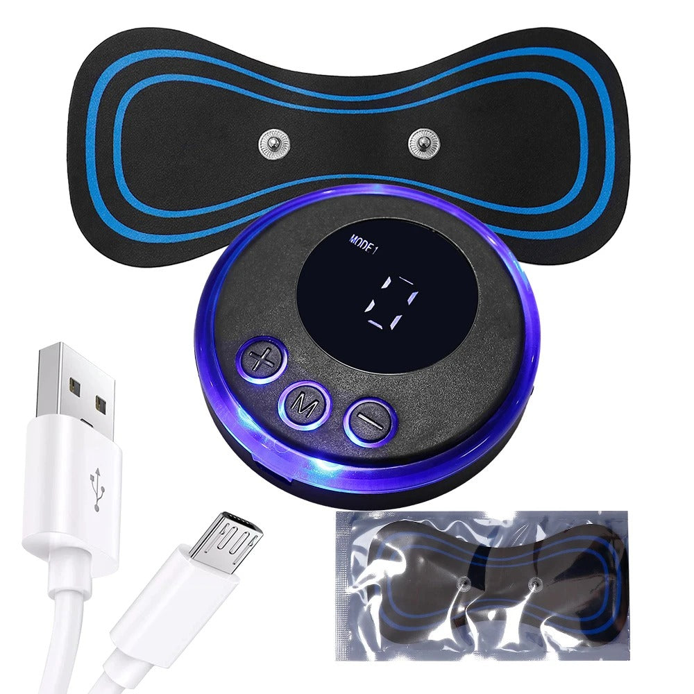 Neck Electric Massager Patch Pulse Muscle Stimulator Gel Pad Relieve Fatigue Cervical Massage Sticker 8 Modes