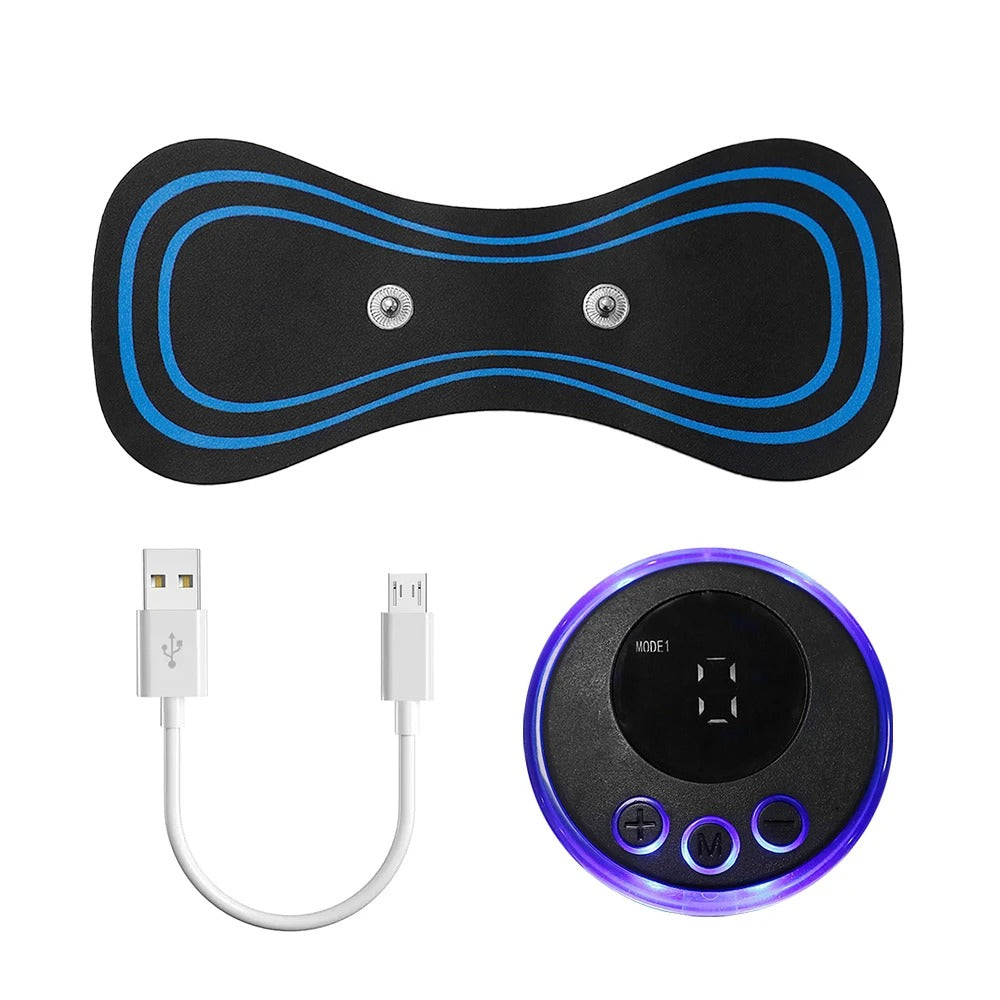 Neck Electric Massager Patch Pulse Muscle Stimulator Gel Pad Relieve Fatigue Cervical Massage Sticker 8 Modes
